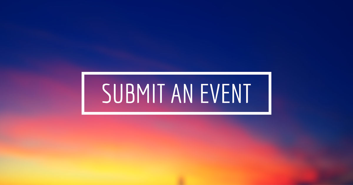 "Event Submission" in white text on a rainbow background